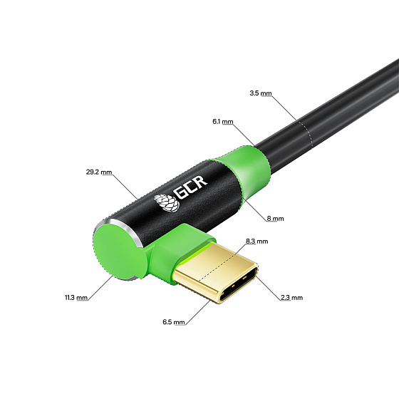 Купить GCR PRO Кабель угловой Type-C/Type-C 60W PD быстрая зарядка силикон GOLD GCR-56382 — российского бренда GCR