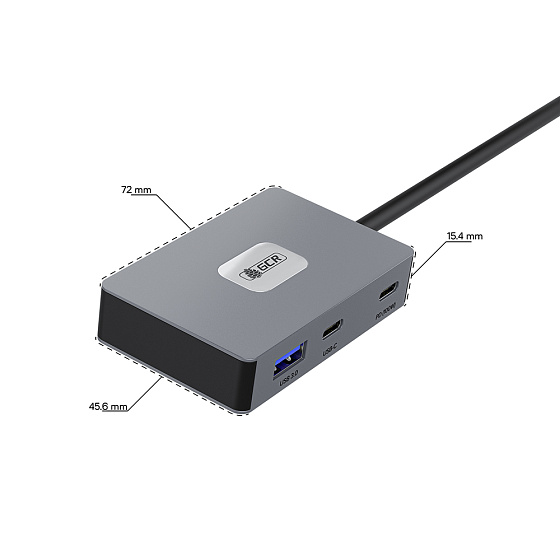Купить GCR PRO Док-станция 5в1 USB Type-C на 2*Type-C PD 100W/OTG + 3*USB3.0 GCR-57166 — российского бренда GCR