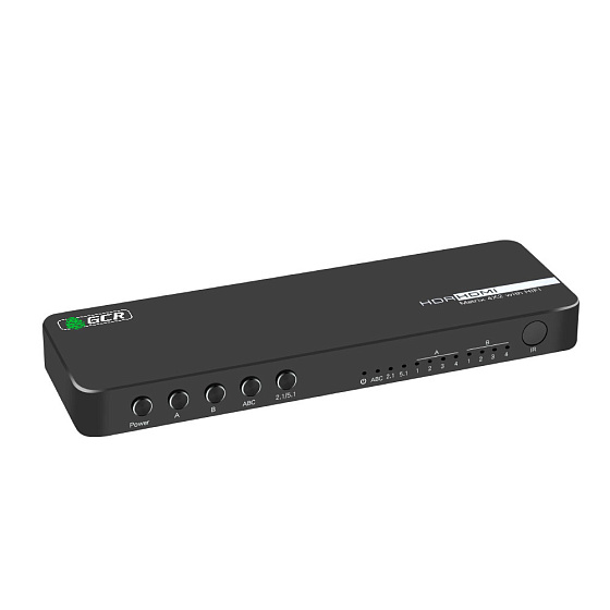 Купить GCR PRO Матричный переключатель HDMI 2.0 4x2 4K60Гц 18Гбит/с пульт ДУ 4 входа 2 выхода Audio Extract GCR-54979 — российского бренда GCR