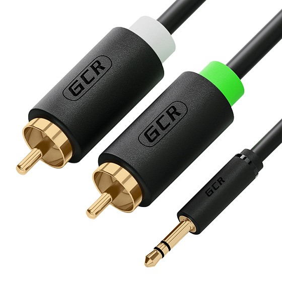 Купить GCR PRO Кабель переходник jack 3.5mm / RCA x2 M/M GOLD GCR-51727 — российского бренда GCR