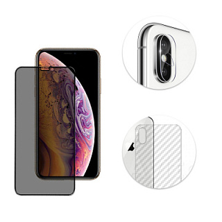 3 in 1 Protective Glass Kit Screen Protector Camera Cover Back Protective Film for iPhone X Premium Quality