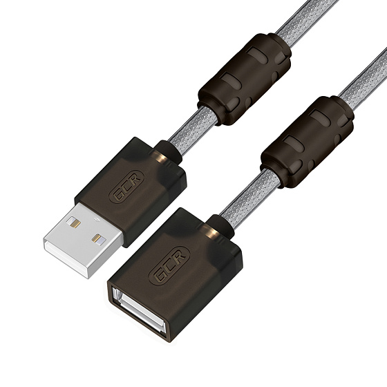 Купить GCR PRO Удлинитель PROF USB 2.0 AM/AF ферриты экран армирование GCR-51128 — российского бренда GCR