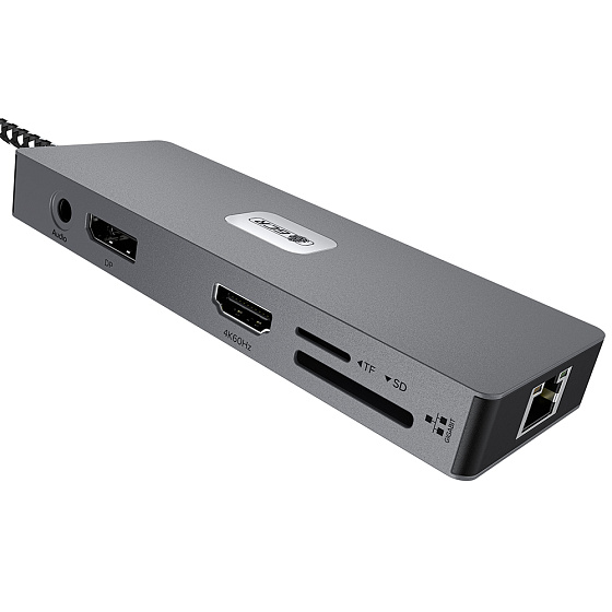 Купить GCR PRO Док-станция 11в1 Type-C USB HUB 10Gbps PD 100W 4K60Hz HDMI DP VGA RJ45 1000Mbps GCR-57175 — российского бренда GCR