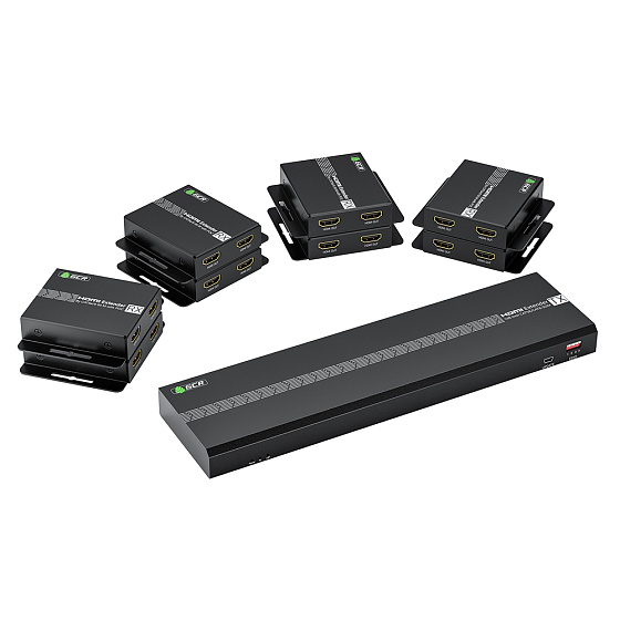Купить GCR PRO Сплиттер - удлинитель HDMI по витой паре 1x8 на 17 дисплеев GCR-55774 — российского бренда GCR