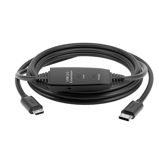 Купить GCR PRO Активный кабель Type-C/MicroB USB 2.0 с усилителем сигнала + доп питание GCR-55583 — российского бренда GCR