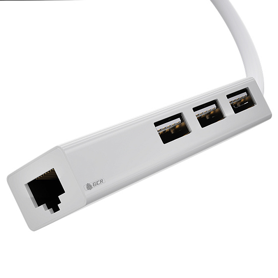 Купить GCR PRO USB 2.0 Разветвитель на 3 порта + Ethernet RJ-45 GCR-AP03 — российского бренда GCR