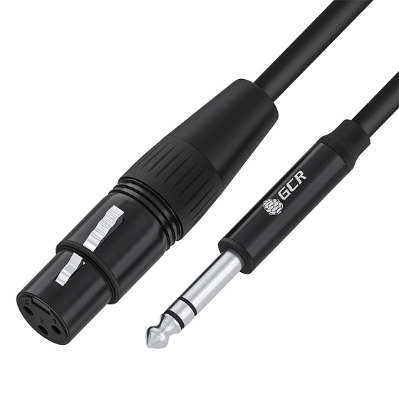 Купить GCR PRO Кабель микрофонный jack 6,35mm / XLR M/F GCR-53440 — российского бренда GCR