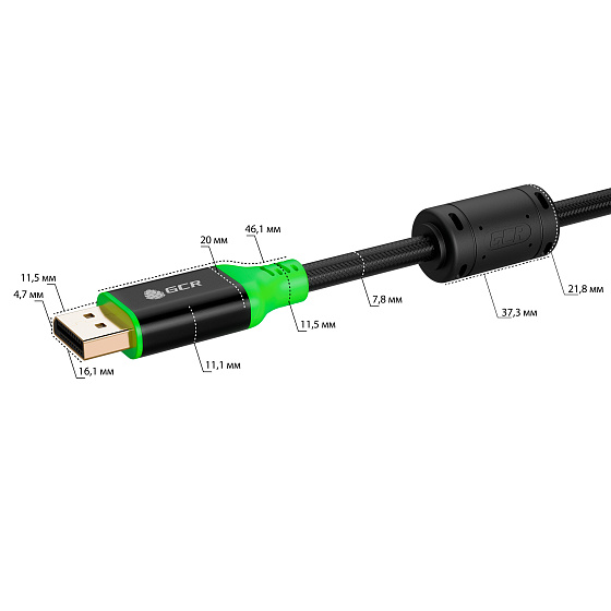 Купить GCR PRO Кабель PROF DP v1.4 ферриты 8K 60Hz 32 Гбит/с в оплетке нейлон AL корпус GCR-56291 — российского бренда GCR