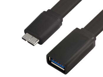 Greenconnect Адаптер переходник для внешнего HDD, microB / AF,   USB 3.0, 0.20m, 28/28 AWG, плоский, черный