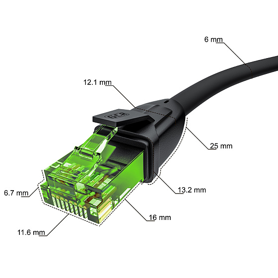 Купить GCR Патч-корд кат.6 UTP RJ45 T568B GCR-52535 — российского бренда GCR