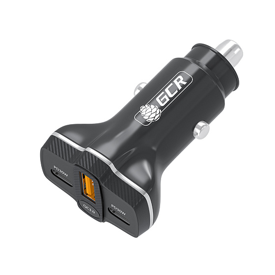Купить GCR Автомобильное зарядное устройство 3в1 USB QC3.0 + 2*Type-C PD 30W GCR-56666 — российского бренда GCR