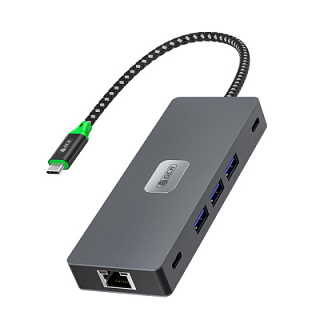 GCR PRO Docking Station 10-in-1 USB Type-C with 2Type-C PD 100W/OTG+3USB 3.0+RJ45 1000Mbps+TF/SD+2*HDMI 4K