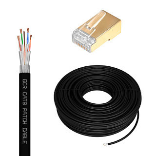 GCR PRO Cable LAN DIY twisted pair S/FTP cat.8 CU LSZH + RJ-45 8p8c connectors