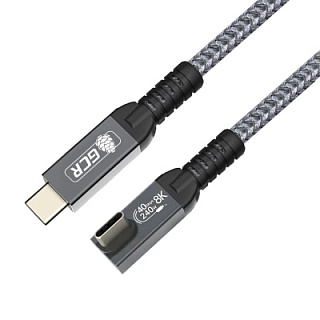 GCR PRO USB4 Type-C Angled Cable 240W 40 Gbps 8K60Hz Side textile