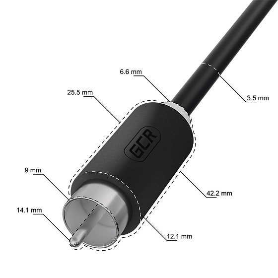 Купить GCR PRO Кабель переходник аудио jack 3.5mm / RCA x2 M/M GCR-53190 — российского бренда GCR