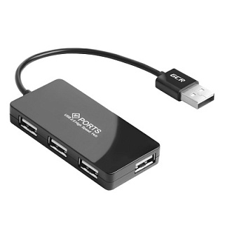 USB Hub 2.0 на 4 порта, 0.15m, Black