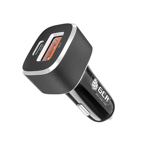 Купить GCR Автомобильное зарядное устройство 2в1 USB QC3.0 + Type-C PD 18W GCR-52281 — российского бренда GCR
