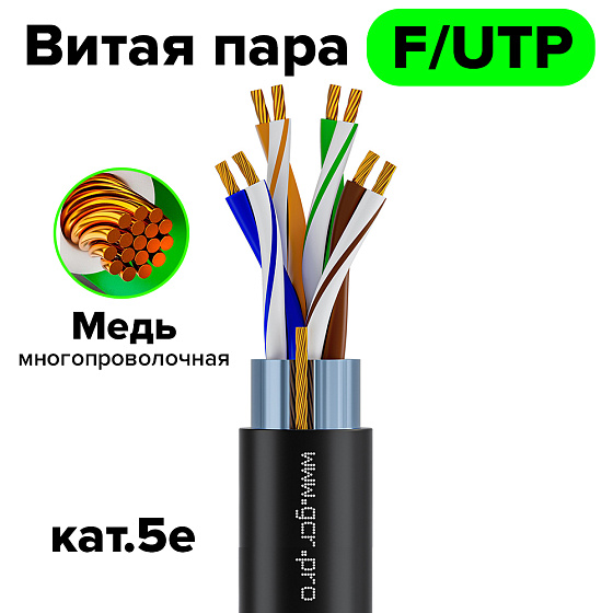 Купить GCR Витая пара F/UTP Cat.5e медь 4*2*7/0.2 GCR-57734 — российского бренда GCR