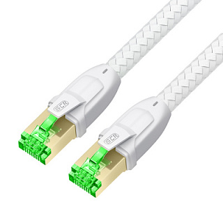 GCR PRO Patch cord textile PROF cat.8 S/FTP CU RJ45 GOLD T568B