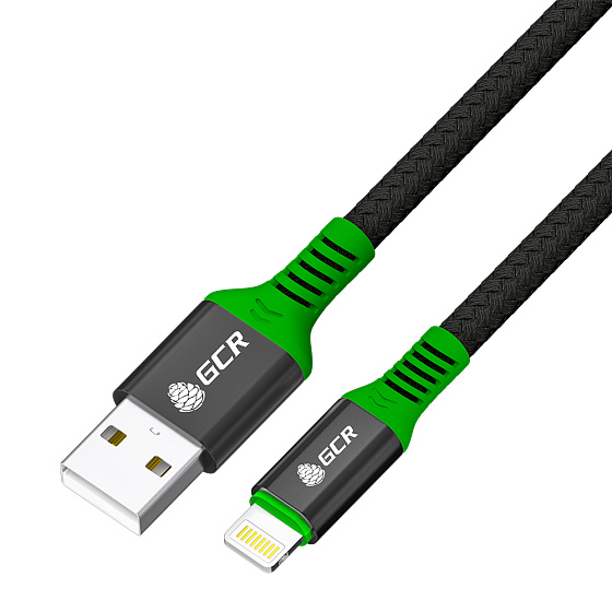 Купить GCR PRO Кабель AM/Lightning для iPhone Max 2.4A в оплетке нейлон GCR-53709 — российского бренда GCR
