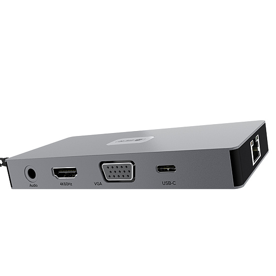 Купить GCR PRO Док-станция 11в1 USB Type-C на 2*Type-C PD 100W + 3*USB3.0 + HDMI 4K60Hz + VGA + RJ45 1000Mbps + TF/SD + 3,5mm Audio GCR-57162 — российского бренда GCR