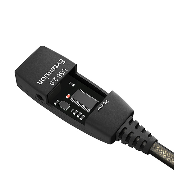 Купить GCR PRO Активный удлинитель USB 2.0 AM/AF GOLD с усилителем сигнала + доп питание DC GCR-53805 — российского бренда GCR