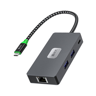 GCR PRO 6-in-1 Docking Station USB Type-C to Type-C PD 100W + 3*USB 3.2 + HDMI 4K60Hz + RJ45 1000Mbps