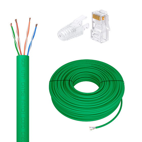 Купить GCR PRO Кабель LAN DIY витая пара в бухте UTP кат.5e CCA + коннекторы RJ-45 8p8c GCR-57430 — российского бренда GCR