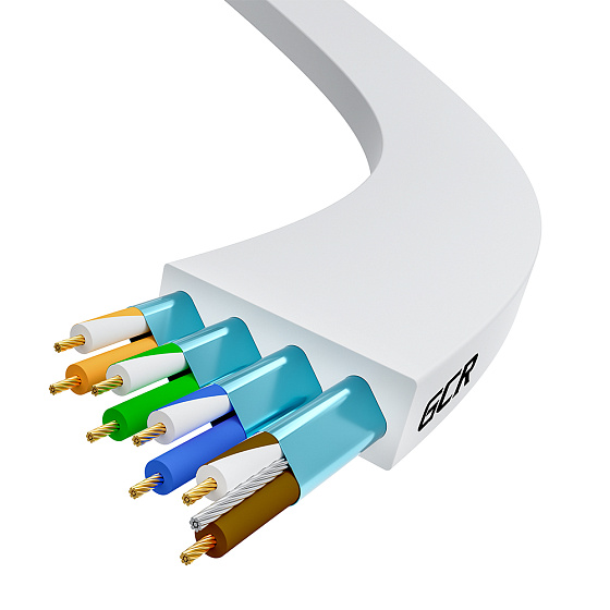 Купить GCR Патч-корд плоский LSZH PROF кат.8 FTP медь RJ45 GOLD T568B GCR-55864 — российского бренда GCR