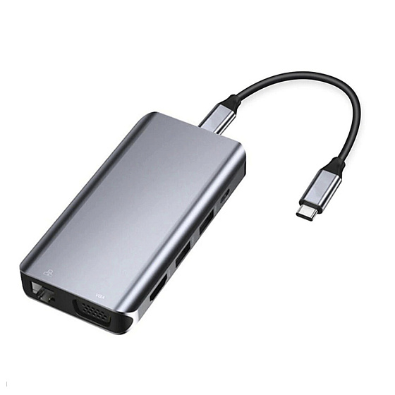Купить GCR PRO Док-станция 10в1 Type-C USB HUB 5Gbps PD 4K HDMI VGA Ethernet Audio GCR-VHUSDA45 — российского бренда GCR