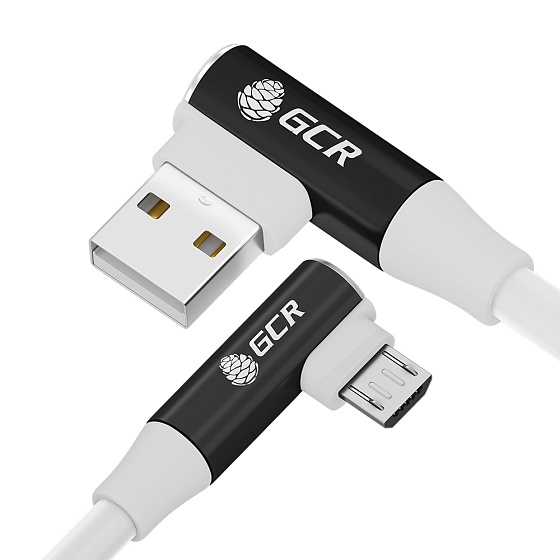 Купить GCR PRO Кабель MicroUSB быстрая зарядка QC угловой для PowerBank силикон GCR-53909 — российского бренда GCR